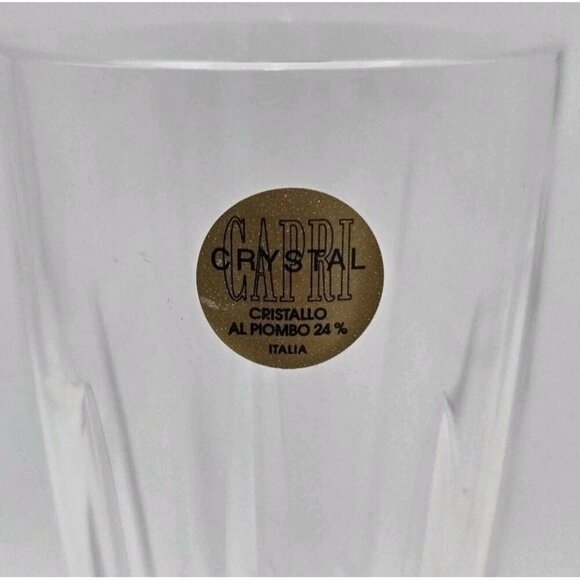 Pair Of Vintage Capri Italy 24% Lead Crystal Champagne Glass 8.5 Inch Italian 2‎ - Picture 3 of 6